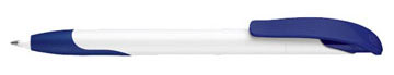 stylo personnalisé bas prix -CHALLENGER-SOFT (OPAQUE-BLANC - OPAQUE-BLEU-REFLEX)