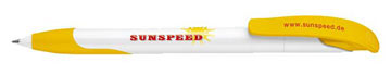 stylo personnalis&eacute; bas prix -CHALLENGER-SOFT (OPAQUE-BLANC - OPAQUE-JAUNE-DORE)