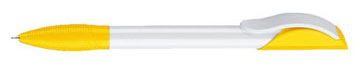 stylo publicitaire design -HATTRIX-BASIC (OPAQUE-BLANC - OPAQUE-JAUNE-DORE)
