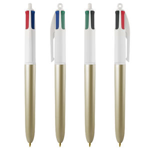 Stylo Bic® personnalisable 4 colours glacé|Luxray Gold galcé Blanc 2