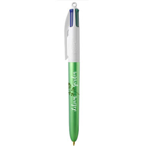 Stylo Bic® personnalisable 4 colours glacé|Luxray Green glacé Blanc 1