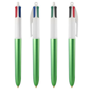 Stylo Bic® personnalisable 4 colours glacé|Luxray Green glacé Blanc 2