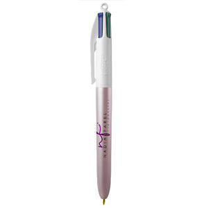 Stylo Bic® personnalisable 4 colours glacé|Luxray Pink glacé Blanc 1