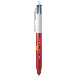 Stylo Bic® personnalisable 4 colours glacé|Luxray Red glacé Blanc 1
