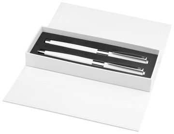 Parure Image White Line Bille + Plume personnalisable - IMAGE - stylos premium