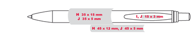 Gabarit d'impression des stylos publicitaires BEAUTY - beau stylo personnalisé