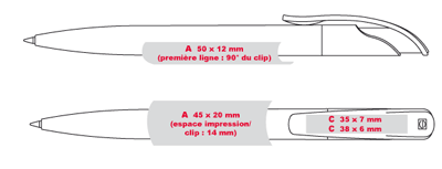 Gabarit d'impression des stylos publicitaires CHALLENGER-ALU - stylo personnalisé prix bas