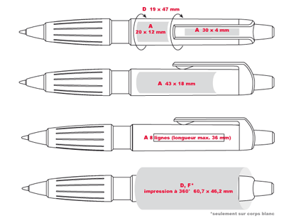 Gabarit d'impression des stylos publicitaires CORPORATE-PEN-BIG-MESSAGE-XL - cadeau personnalisé pas cher