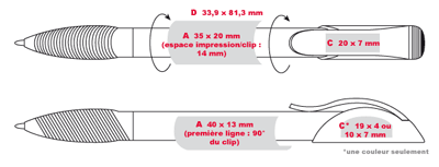 Gabarit d'impression des stylos publicitaires CORPORATE-PEN-HATTRIX-BASIC - stylo design prix bas