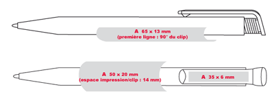 Gabarit d'impression des stylos publicitaires CORPORATE-PEN-SUPER-HIT-ICY - stylo personnalisable