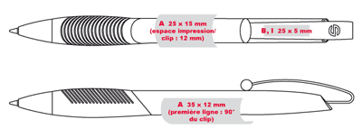 Gabarit d'impression des stylos publicitaires MATRIX-BASIC - stylo pub