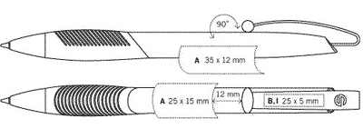 Gabarit d'impression des stylos publicitaires MATRIX-CLASSIC - stylo caeau entreprise