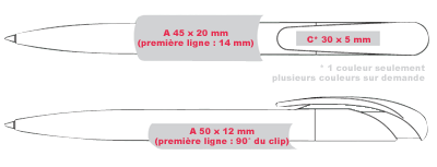 Gabarit d'impression des stylos publicitaires Nature plus - stylo publicitaire écolo