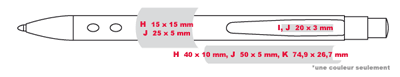 Gabarit d'impression des stylos publicitaires SILVER-LINE-BILLE-ARGENT - stylo bille personnalisable