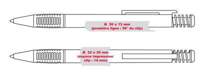 Gabarit d'impression des stylos publicitaires SOFT-SPRING - soft spring stylo publicitaire