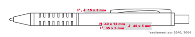 Gabarit d'impression des stylos publicitaires SOFTSTAR-ALU-BILLE - softstar stylo publicitaire