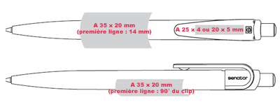 Gabarit d'impression des stylos publicitaires SUNNY-CLEAR - sunny stylo personnalisé