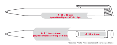 Gabarit d'impression des stylos publicitaires SUPER-HIT-BASIC - stylo bille bon marché