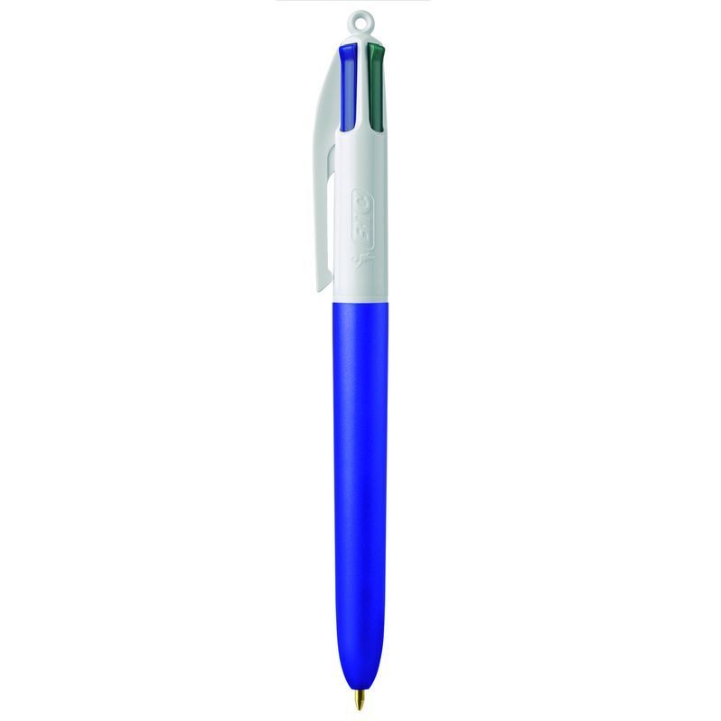 Stylo publicitaire | Bic 4 Colours Glacé Bleu Blanc 1