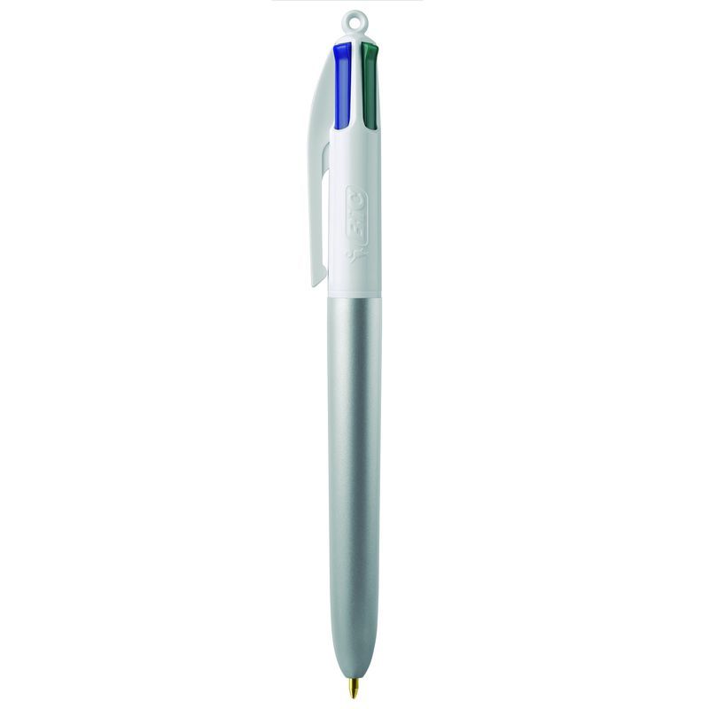 Stylo publicitaire | Bic 4 Colours Glacé Gris Blanc 1