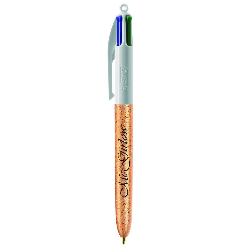 Stylo publicitaire | Bic 4 Colours Glacé Jaune Blanc 1