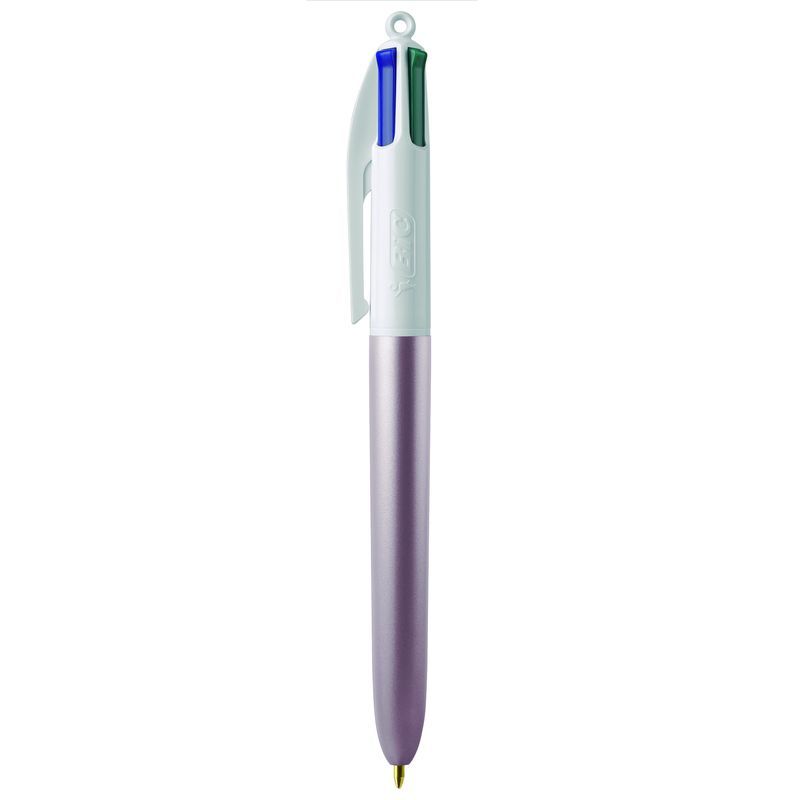 Stylo publicitaire | Bic 4 Colours Glacé Rose Blanc 1