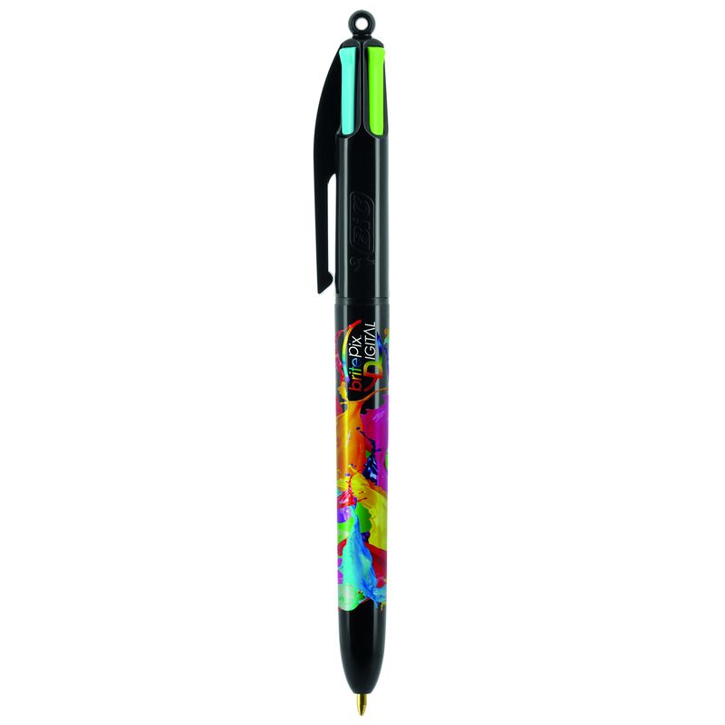 Stylo BIC® 4 Couleurs Publicitaire | Fashion Bille | KelCom Noir