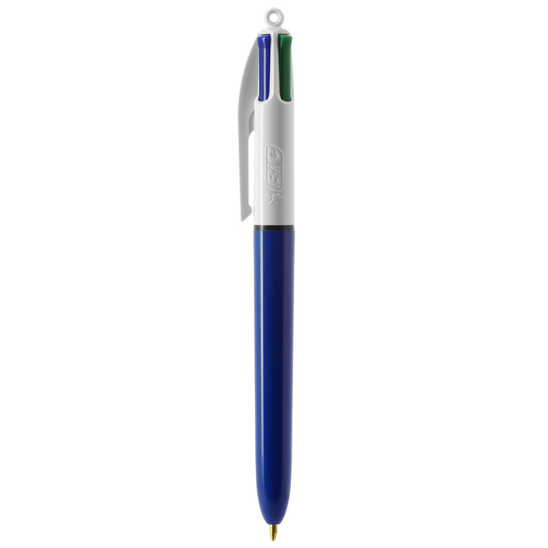 Stylo BIC® 4 Couleurs Publicitaire | Stylo Personnalisé | KelCom Blanc Bleu marine