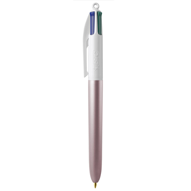 Stylo Bic® personnalisable 4 colours glacé|Luxray Pink glacé Blanc