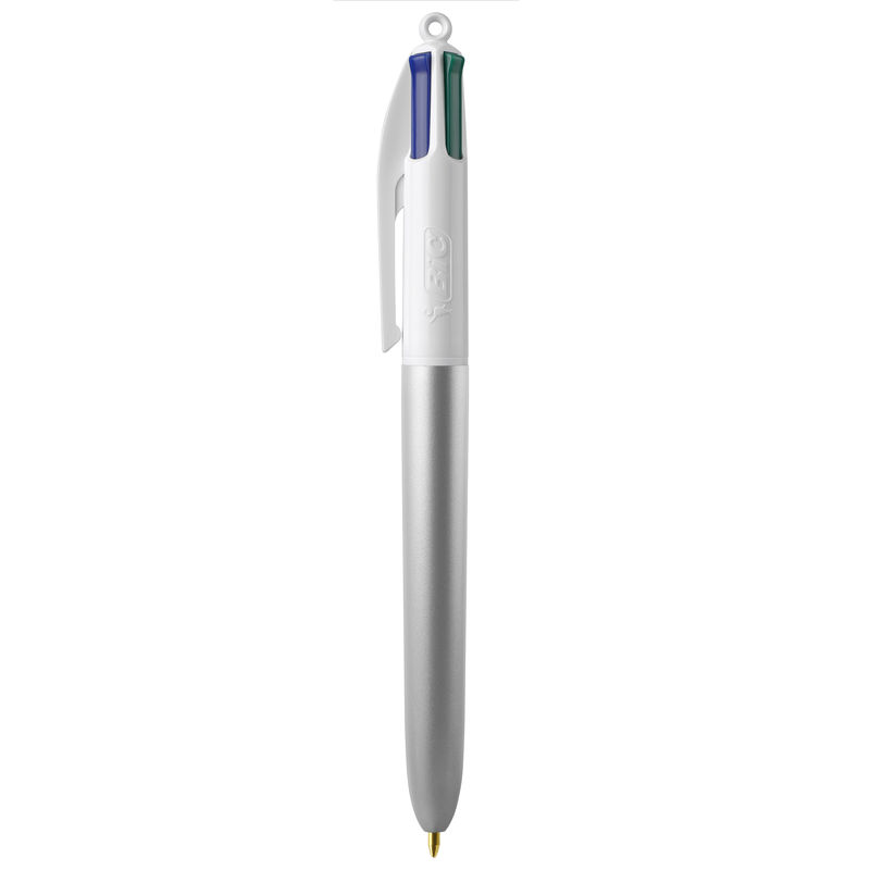 Stylo Bic® personnalisable 4 colours glacé|Luxray Silver glacé Blanc