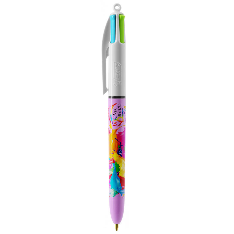 Stylo BIC® publicitaire | 4 couleurs Fashion bille avec tour de cou | KelCom Blanc Violet pastel