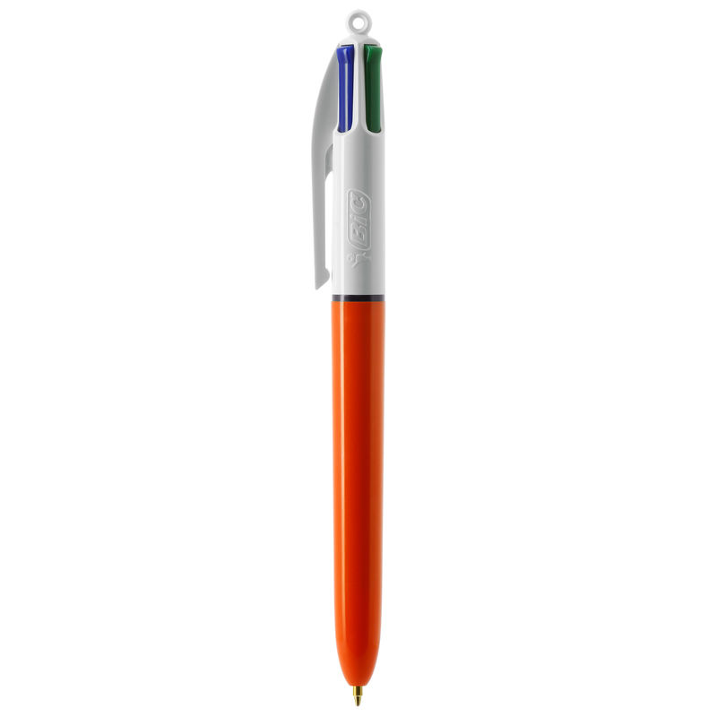 Stylo BIC® publicitaire | 4 couleurs Fine bille avec tour de cou | KelCom Blanc Orange 9