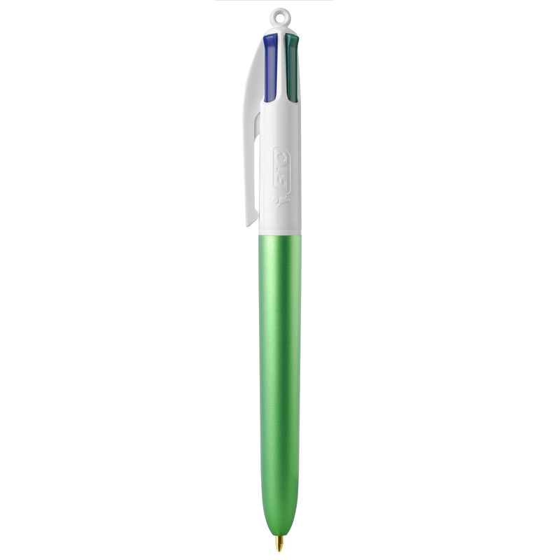 Stylo BIC® publicitaire | 4 couleurs Glacé avec tour de cou | KelCom Green glacé White