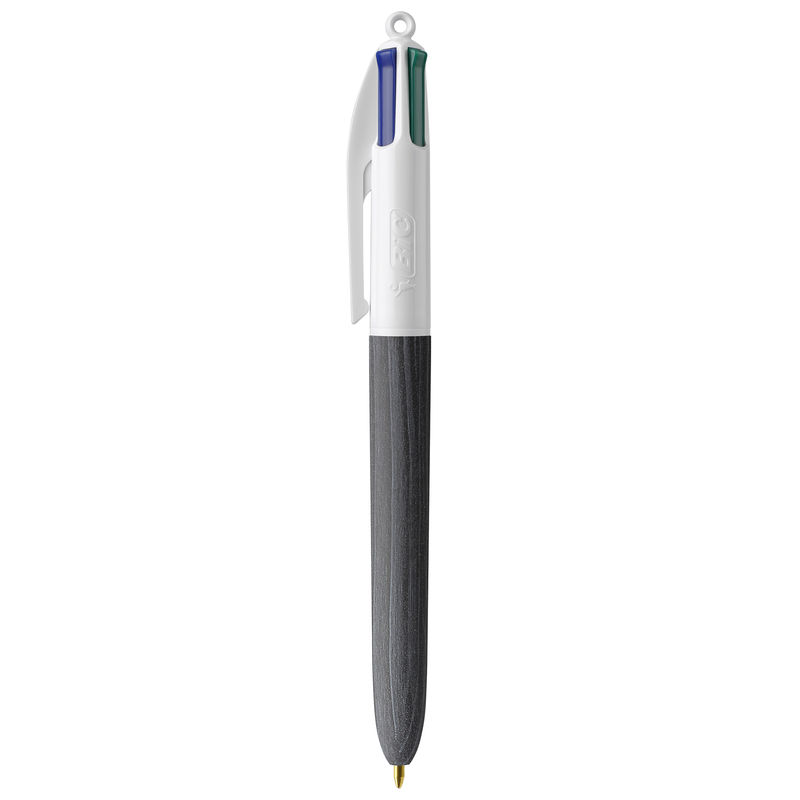 Stylo BIC® publicitaire | 4 couleurs Wood Style avec tour de cou | KelCom White Black Wood 3