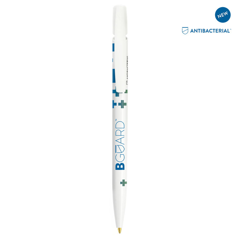 Stylo BIC® publicitaire | Media Clic BGUARD™ Antibactérien | KelCom White Bguard