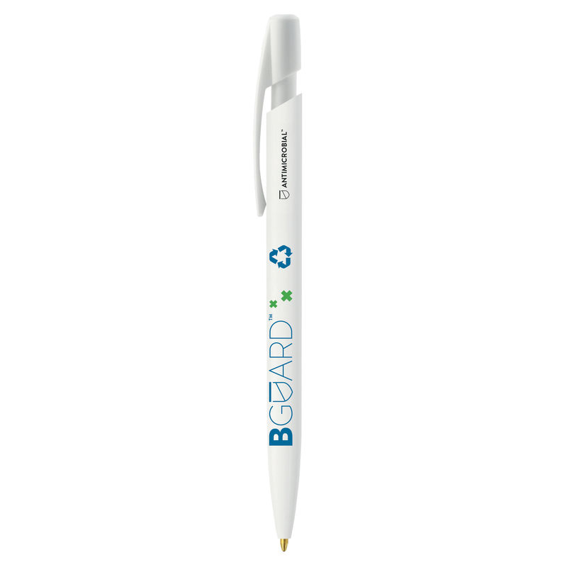 Stylo BIC® publicitaire | Media Clic BGUARD™ Antimicrobien | KelCom Blanc recyclé