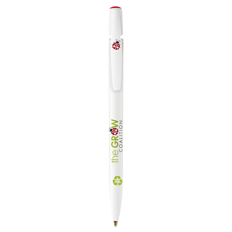 Stylo BIC® publicitaire | Media Clic Ecolutions® bille | KelCom Blanc recyclé