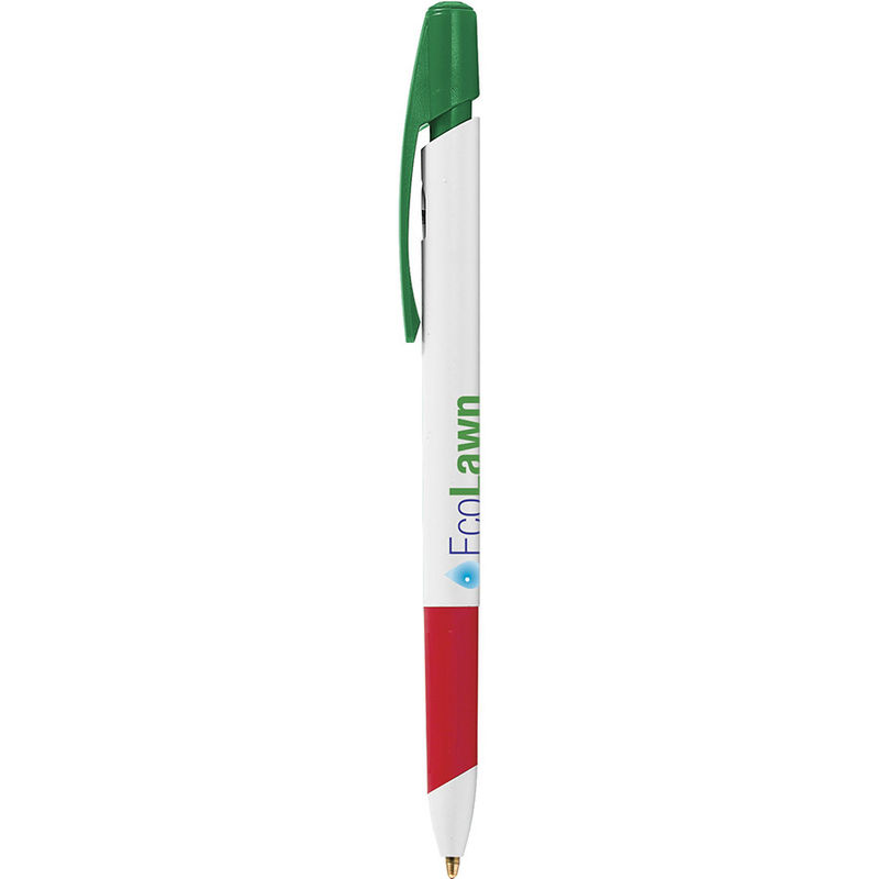 Stylo BIC® publicitaire | Media Clic Grip Ecolutions® bille | KelCom Blanc Vert