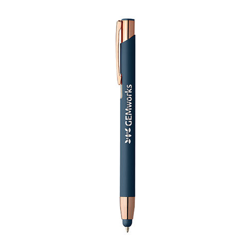 Crosby Softy Rose Gold avec Stylet | Stylo bille publicitaire | KelCom Bleu marine