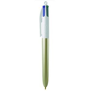 Stylo publicitaire | Bic 4 Colours Glacé Or Blanc  1