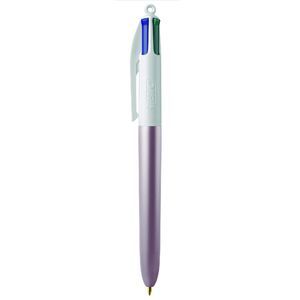 Stylo publicitaire | Bic 4 Colours Glacé Rose Blanc 1