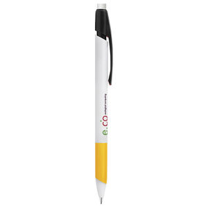 Porte-mines BIC® publicitaire | Media Clic Grip Ecolutions® porte-mine | KelCom Blanc Jaune