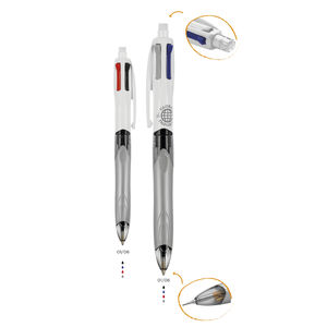 Stylo BIC® 4 Couleurs Publicitaire | 3+1 HB | KelCom Blanc Gris 11