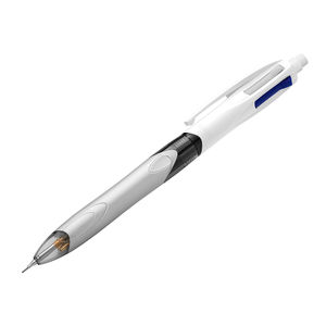 Stylo BIC® 4 Couleurs Publicitaire | 3+1 HB | KelCom Blanc Gris 8