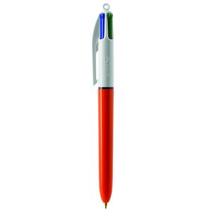 Stylo BIC® 4 Couleurs Publicitaire | Bille Fine | KelCom Blanc Orange 1