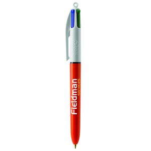 Stylo BIC® 4 Couleurs Publicitaire | Bille Fine | KelCom Blanc Orange 3