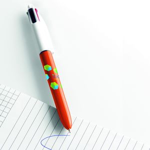 Stylo BIC® 4 Couleurs Publicitaire | Bille Fine | KelCom Blanc Orange 5