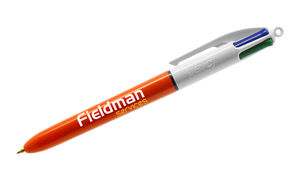 Stylo BIC® 4 Couleurs Publicitaire | Bille Fine | KelCom Blanc Orange 6