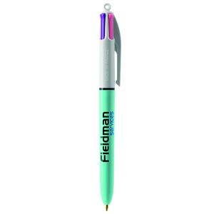 Stylo BIC® 4 Couleurs Publicitaire | Fashion Bille | KelCom Blanc Bleu clair 3