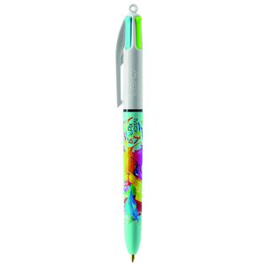 Stylo BIC® 4 Couleurs Publicitaire | Fashion Bille | KelCom Blanc Bleu clair 4